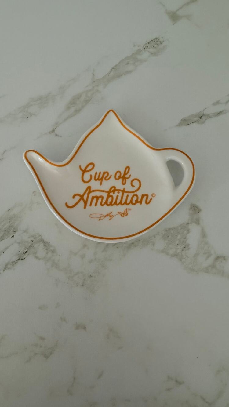 Dolly Parton "Cup of Ambition" Ceramic Teapot Tea Bag Holder